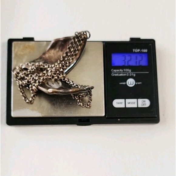 Vintage Electroform Sterling Modernist Chevron Chains Brooch 2.5" 32g - Picture 7 of 7